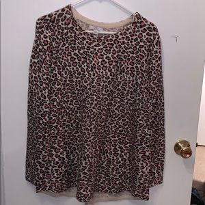 Leopard print knit sweater